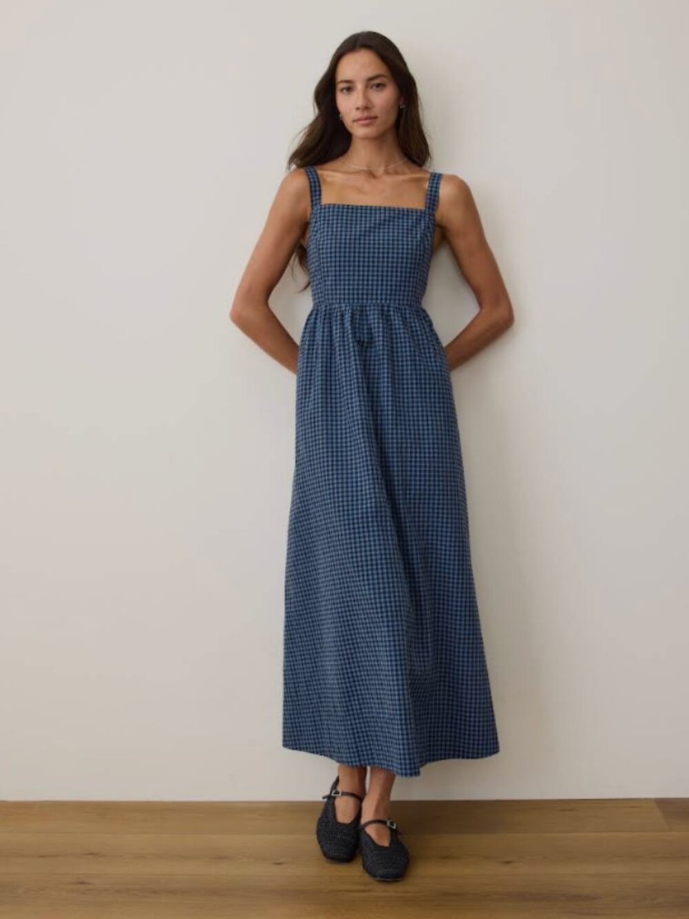 NWT Marine Layer Blue Gingham Dress, sz S - Picture 2 of 7